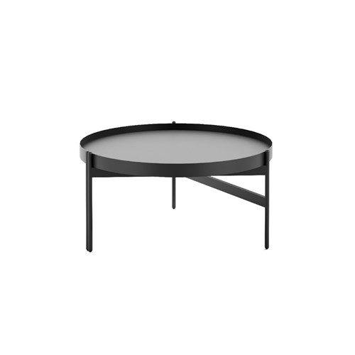NIDO ROUND COFFEE TABLE 600D x 308mmH Black Top Black Base